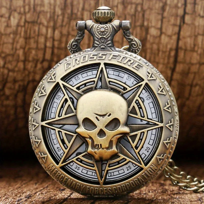 Retro Ghost Head Pocket Watch
