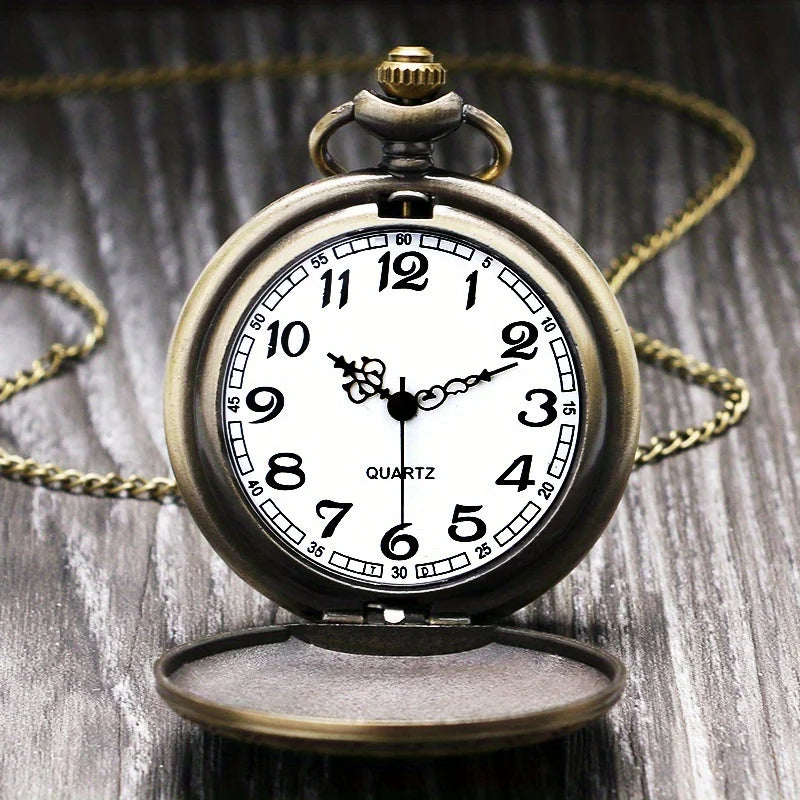 Viking Bronze Quartz Pocket Watch Necklace