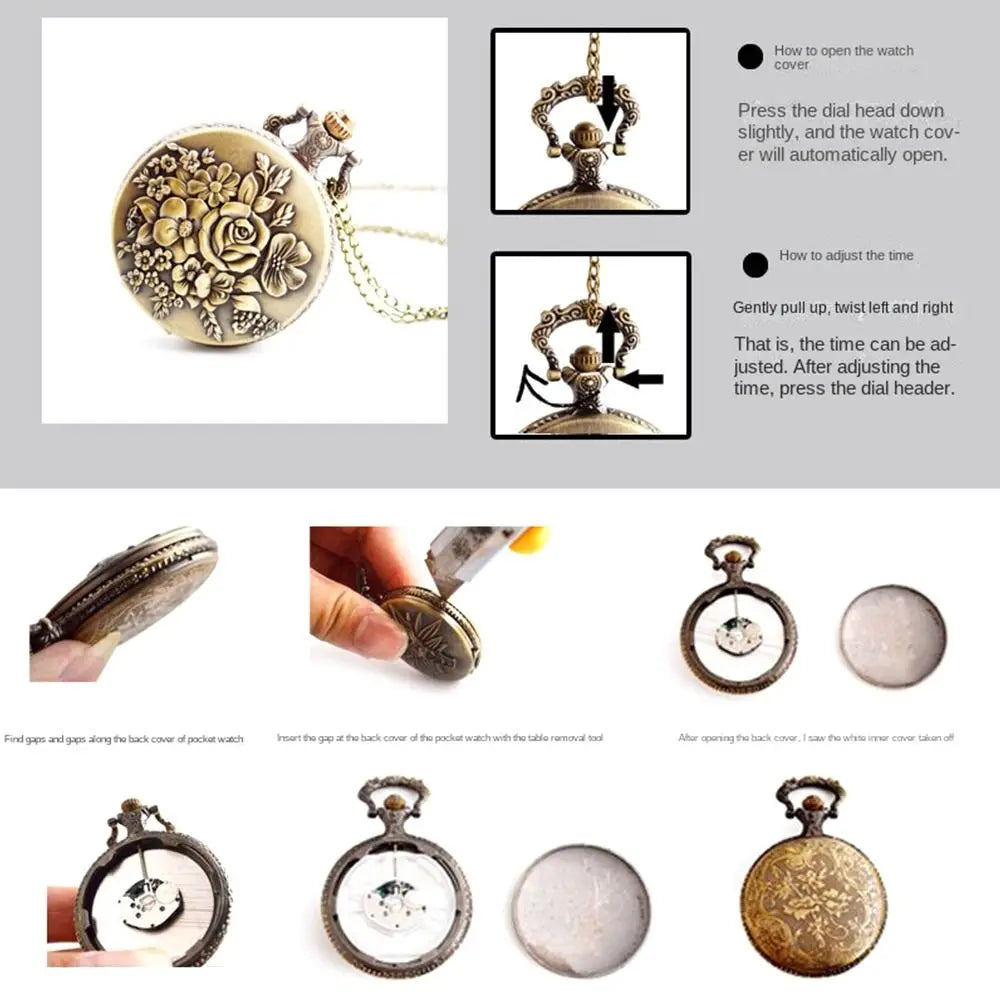Vintage Style Quartz Pocket Watches