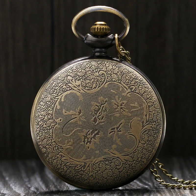 Viking Bronze Quartz Pocket Watch Necklace