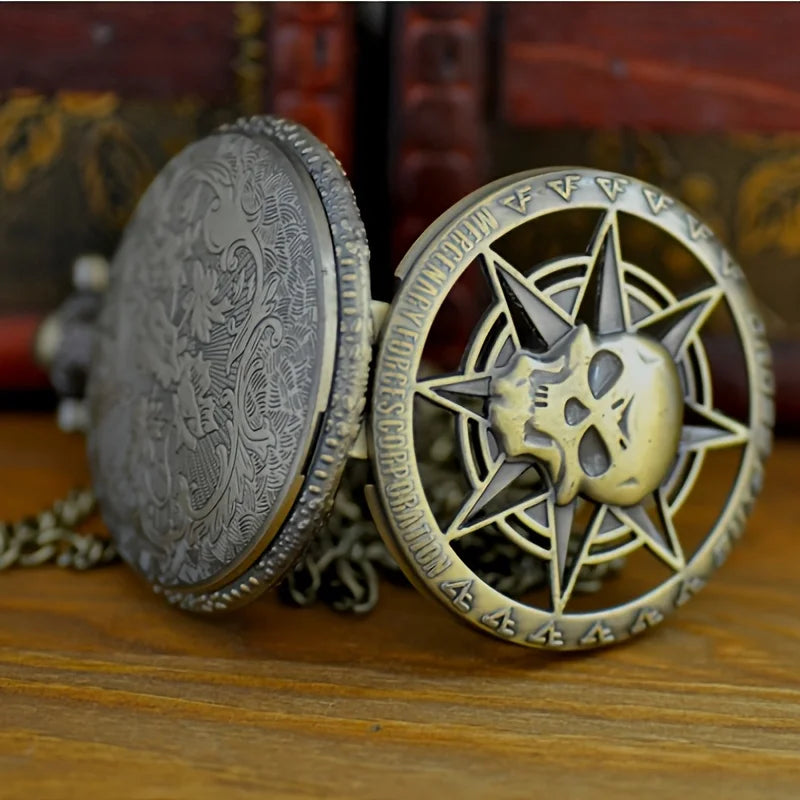 Retro Ghost Head Pocket Watch
