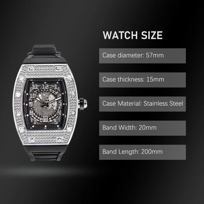 RedBox Square Iced Watch