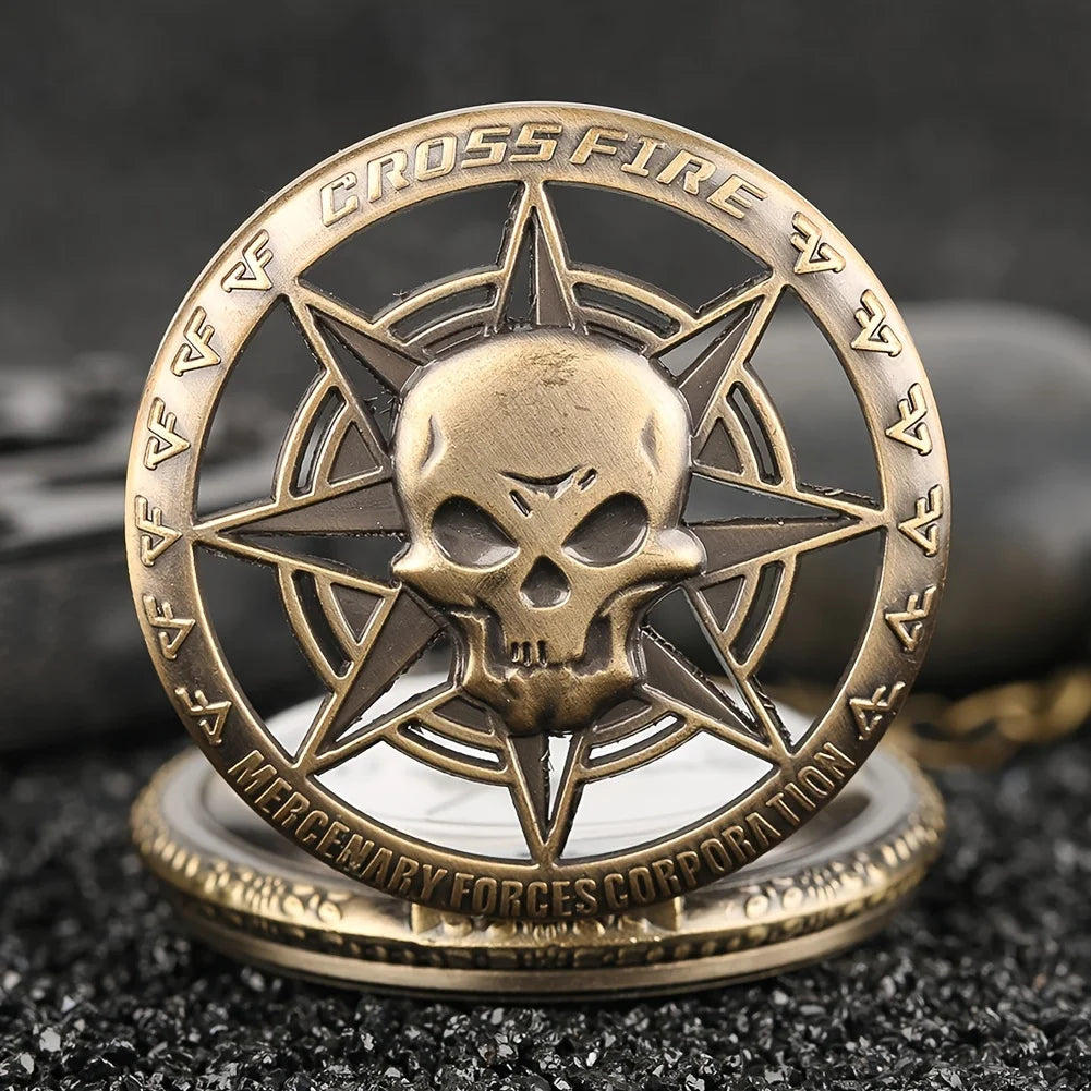 Retro Ghost Head Pocket Watch