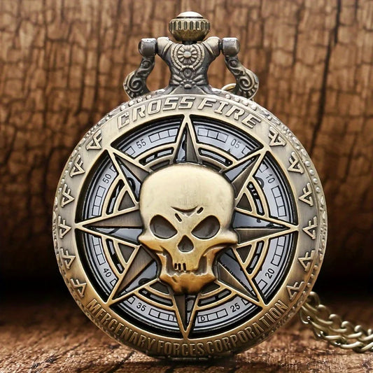 Retro Ghost Head Pocket Watch
