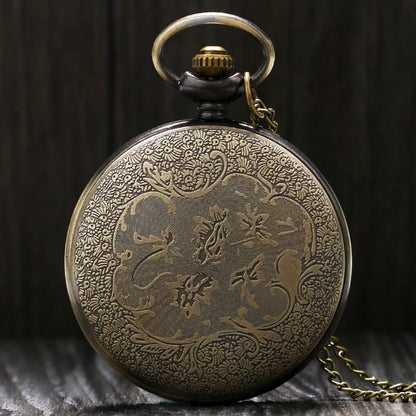 Viking Bronze Quartz Pocket Watch Necklace